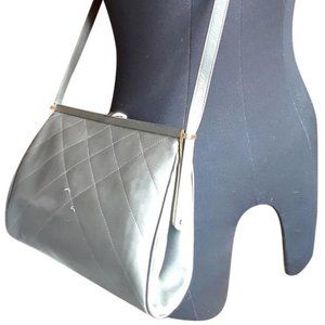 Vintage Salvatore Ferragamo grey leather bag